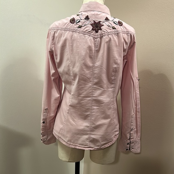 Esprit Lilac Button Down Cotton Embroidered Shirt size 4 - Picture 7 of 17